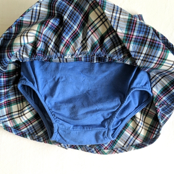children's place blue plaid tiered skort with diaper cover 6-9 months baby girl - Picture 5 of 6